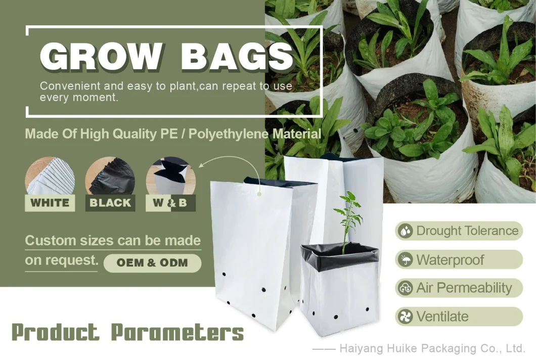 UV Resistants Stand up Square PE Plant Nursery Grow Bags