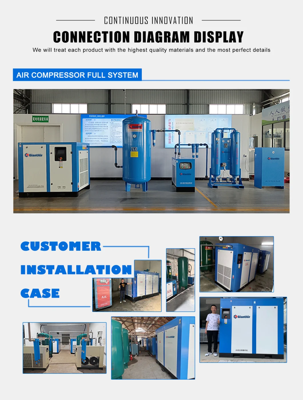 Good Quality Screw Air Compressor 37kw/50HP Direct Driven Rotary Compressor Compresor De Aire for Sale