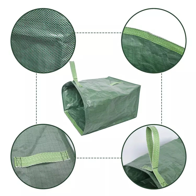 120L Portable Waterproof PP Woven Foldable Outdoor Garden Garbage Collection Leaf Bag