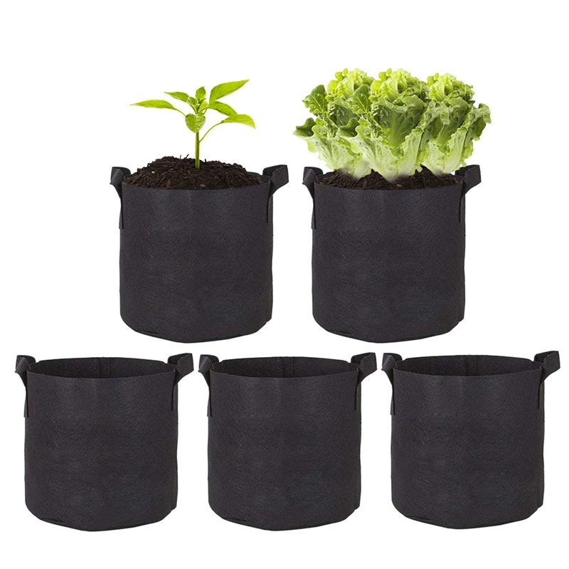 Flower Plant Bag Vegetable Garden Planting Pot Fast Delivery Round Black Fabric 3 5 10 15 20 30 200 Gallon Cheap Garden Pots Fabric Pots Potato Plant Grow Bags