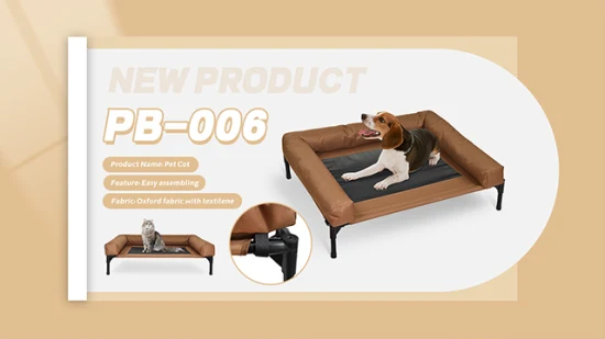 Lit de lit d'animal familier augmenté par luxe portatif se pliant intérieur adapté aux besoins du client pour le chien de chat