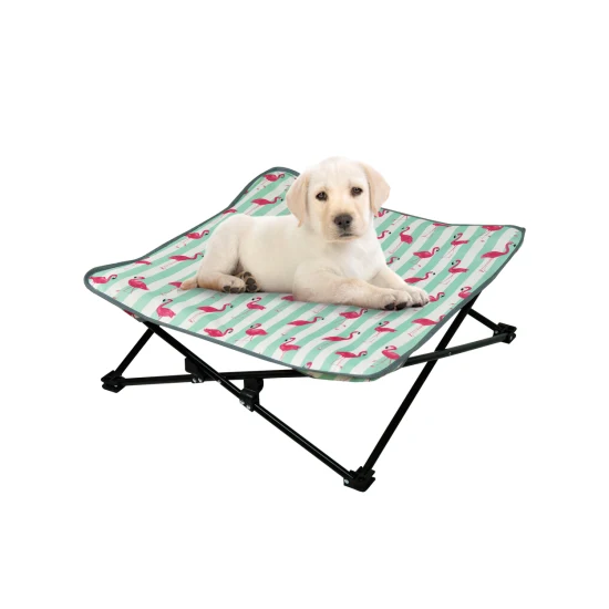 Lit de chien de compagnie élevé élevé portatif de cadre en acier extérieur imperméable de luxe pour de petits chiens
