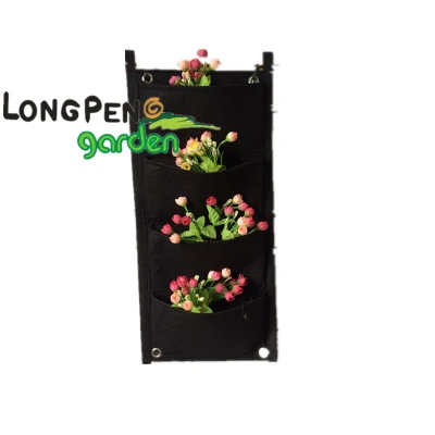 Jardinière de jardin verticale suspendue à 4 poches, jardinière de décoration intérieure/extérieure